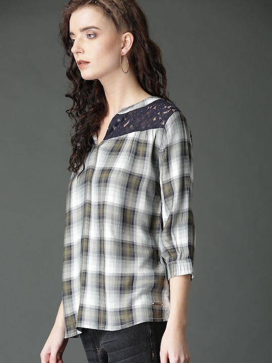 Roadster Women Check Top