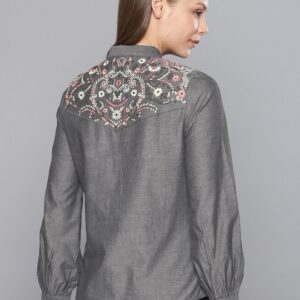 Chemistry Women Embroidered Chambray Shirt