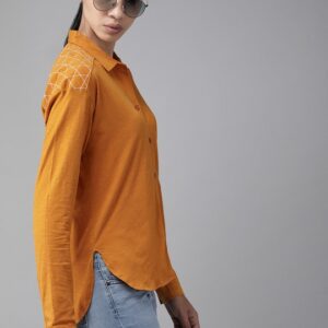 Roadster  Women Regular Fit Solid Casual Knitted Shirt