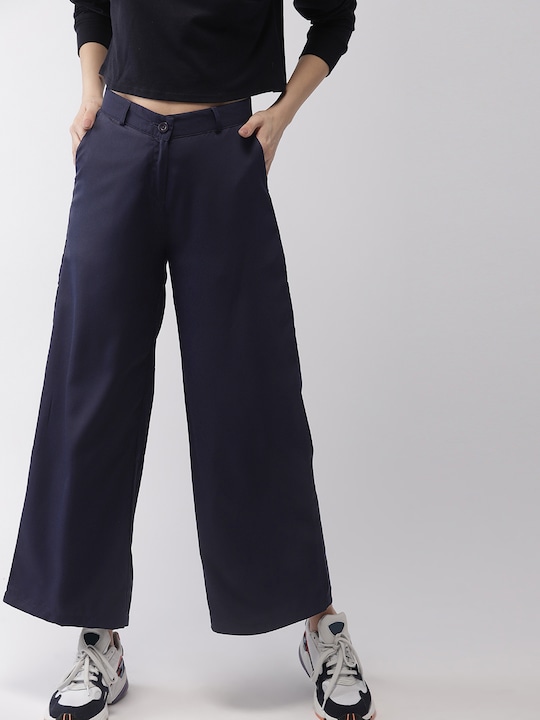 Harvard Women Regular Fit Cropped Trousers