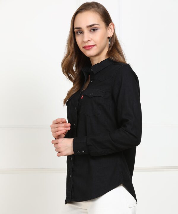 LEVI"S Women Slim Fit Solid Spread Collar Casual Shirt