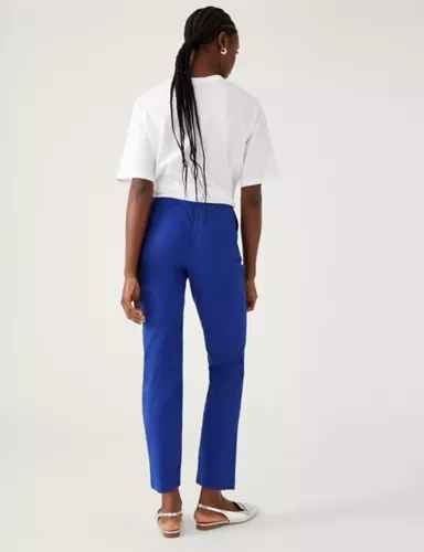 M&S COLLECTION  Cotton Rich Tapered Trousers