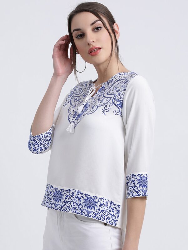 Zink London Casual Regular Sleeves Printed Women Top