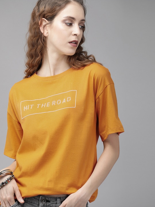 Roadster Women Printed Round Neck T-shirt