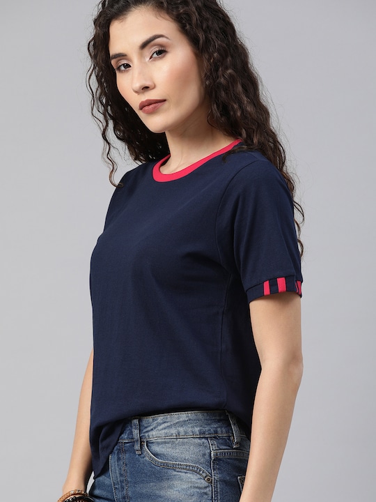 Roadster Women Solid Round Neck T-shirt