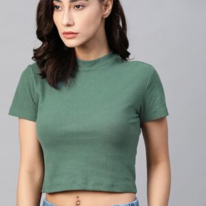 Roadster Ribbed Fitted Crop Top