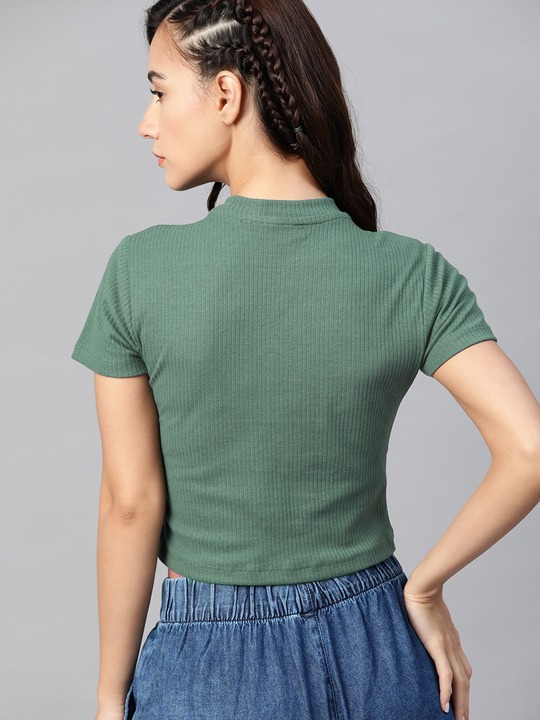 Roadster Ribbed Fitted Crop Top