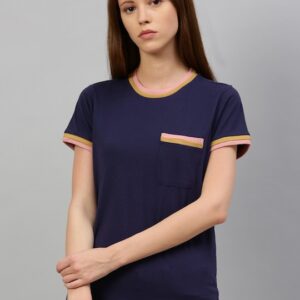 Roadster Women Round Neck Pure Cotton T-shirt