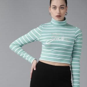 KASSUALLY Casual Regular Sleeves Striped Women Top