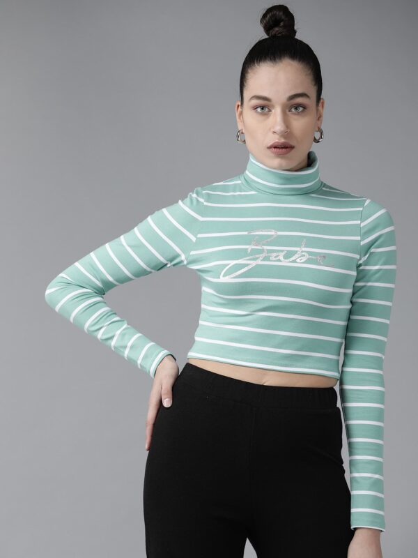 KASSUALLY Casual Regular Sleeves Striped Women Top