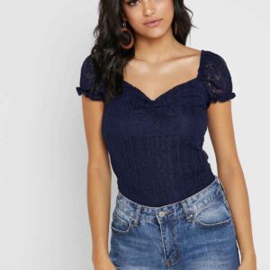 Dorothy Perkins Lace Ruffle Sleeve Top