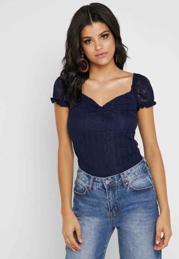 Dorothy Perkins Lace Ruffle Sleeve Top