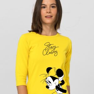 Bewakoof Stay Classy Minnie Round Neck 3/4 Sleeve T-Shirt