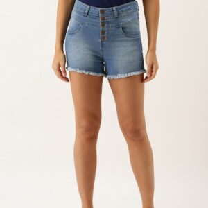 DressBerry Women Washed Regular Fit Denim Shorts