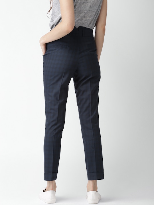 Mast & Harbour Women Checked Formal Trousers