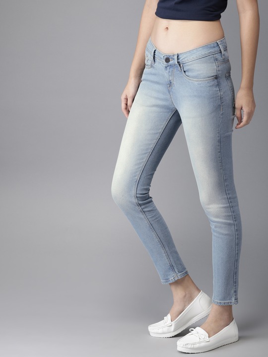 HERE&NOW Women Skinny Fit Stretchable Cropped Jeans