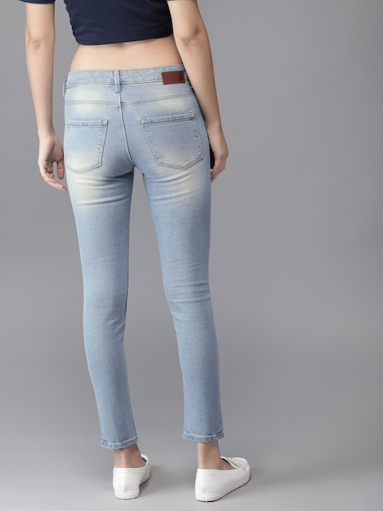 HERE&NOW Women Skinny Fit Stretchable Cropped Jeans