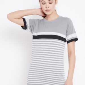 C9 Women Striped Round Neck T-Shirt