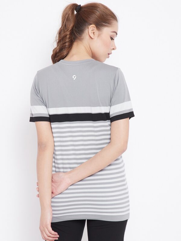 C9 Women Striped Round Neck T-Shirt