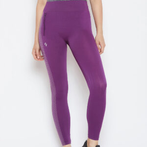 C9 Airwear Seamless Solid Women Purple Legging