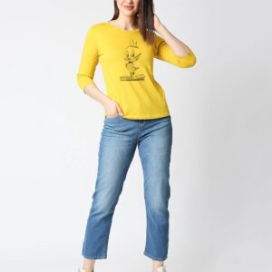 Bewakoof Tweety Origami 3/4 Sleeves T-Shirt