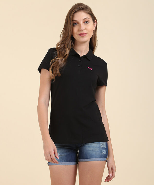 Puma Solid Women Polo Neck T-Shirt