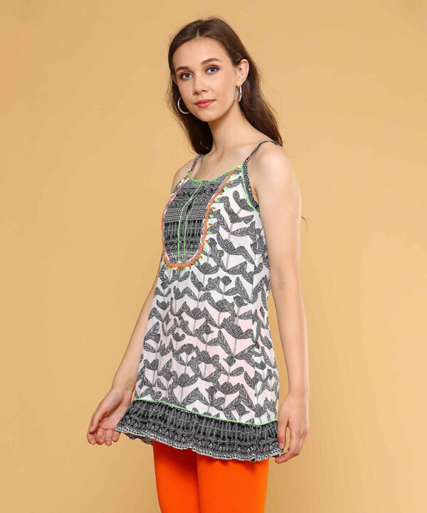 Biba Women Printed Cotton Blend A-line Kurta