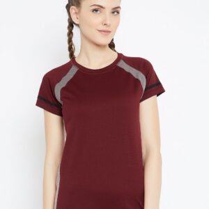 C9 Airwear Women Maroon Sports T-Shirt