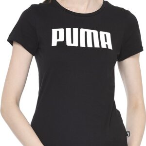 PUMA Women Typography Round Neck Cotton Blend T-Shirt