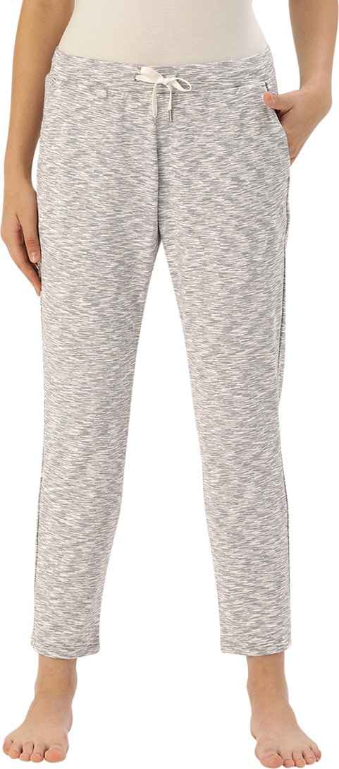 Enamor Dry Fit, Mid-Rise Smart Active Travel Women Solid Grey Track Pants