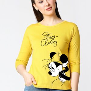 Bewakoof Women"s Stay Classy Minnie (DL) Slim Fit T-shirt