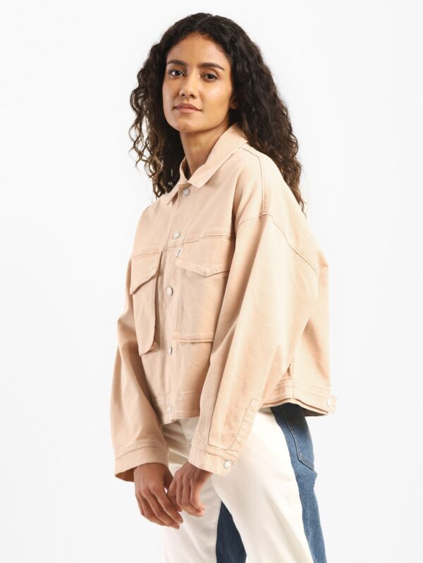 Levi"s Peach Loose Denim Jacket Women Solid Denim Jacket