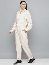 Levi"s Womens Beige Notched Lapel Jumpsuits