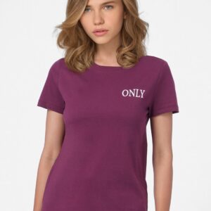 ONLY Women Typography Round Neck Pure Cotton T-Shirt