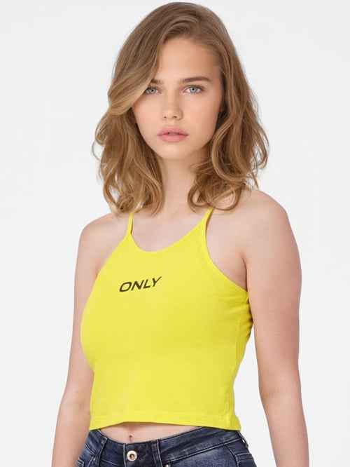 Only Logo Printed Crop Top For Women