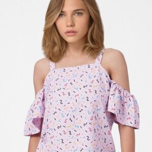 ONLY Printed Cold-Shoulder Top