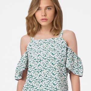 ONLY Floral Print Cold-Shoulder Top