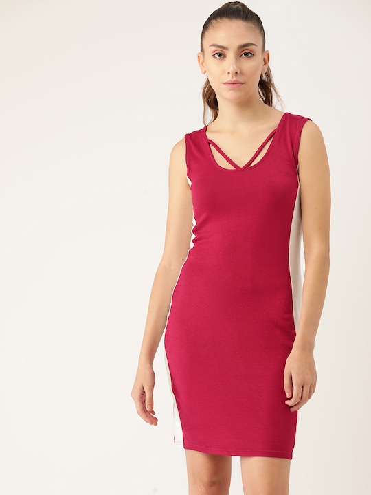 DressBerry Women Sheath Dress with Cut-Out Detail