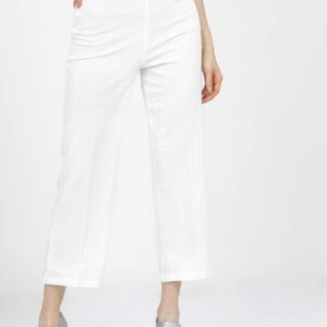 Tokyo Talkies  Women Flared White Viscose Rayon Trousers