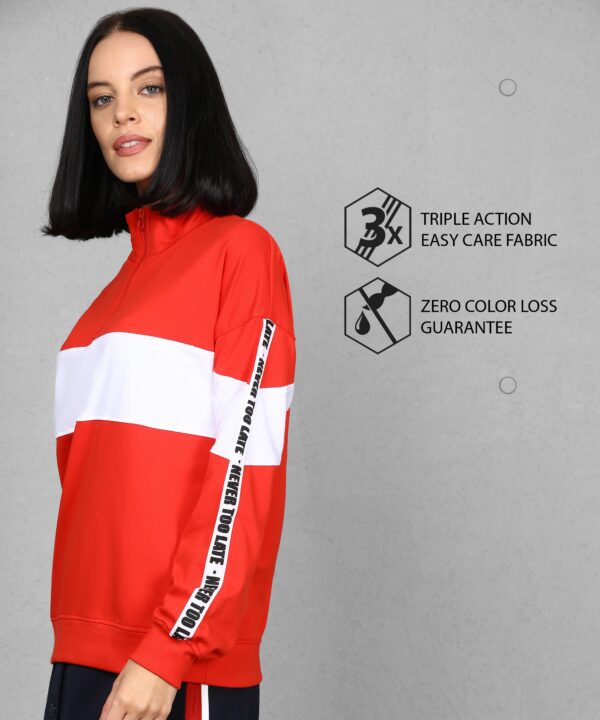 METRONAUT Full Sleeve Color Block Women Sweatshirt