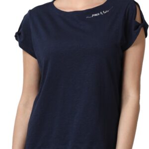 Enamor Casual Regular Sleeves Solid Women Blue Top