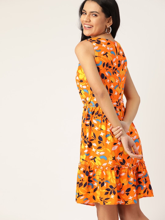 DressBerry EcoVero Floral Printed Sustainable A-Line Dress