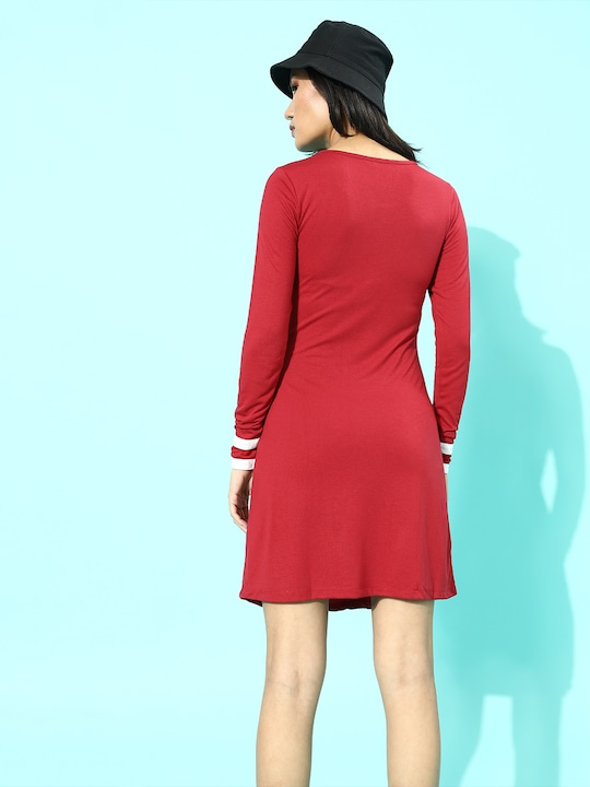 DressBerry Women Gorgeous Red Solid Dress