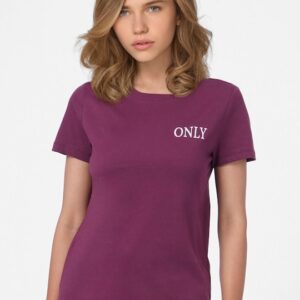 ONLY Women Burgundy T-shirt