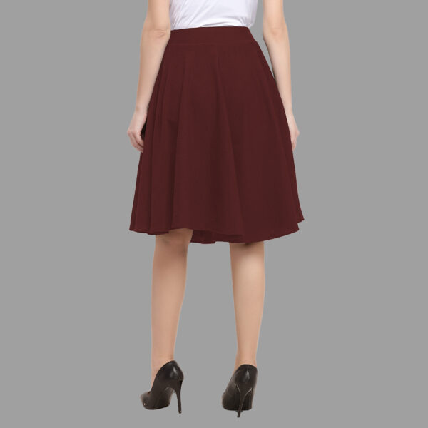 DL Fashion Women Solid Flared Maroon Skirt