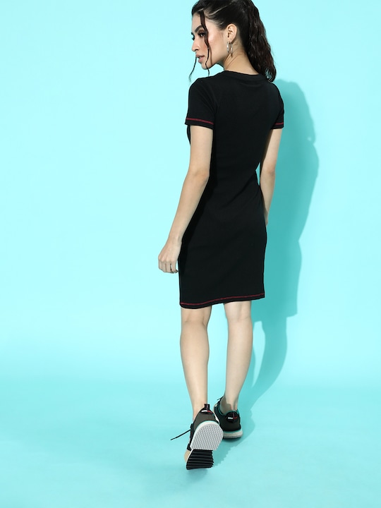 DressBerry Women Stylish Black Solid Dress