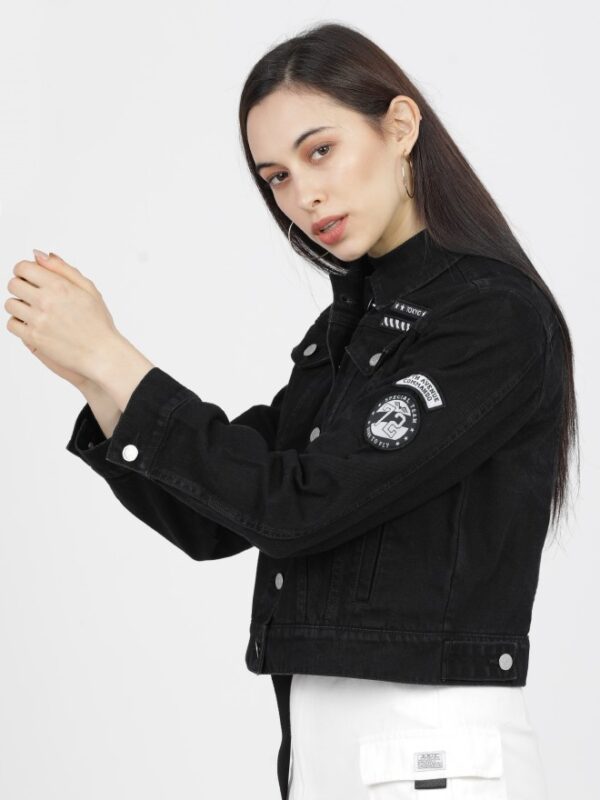 Tokyo Talkies Women Black Denim Jacket