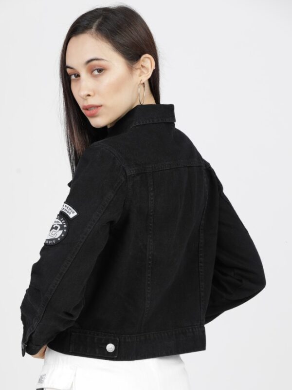 Tokyo Talkies Women Black Denim Jacket