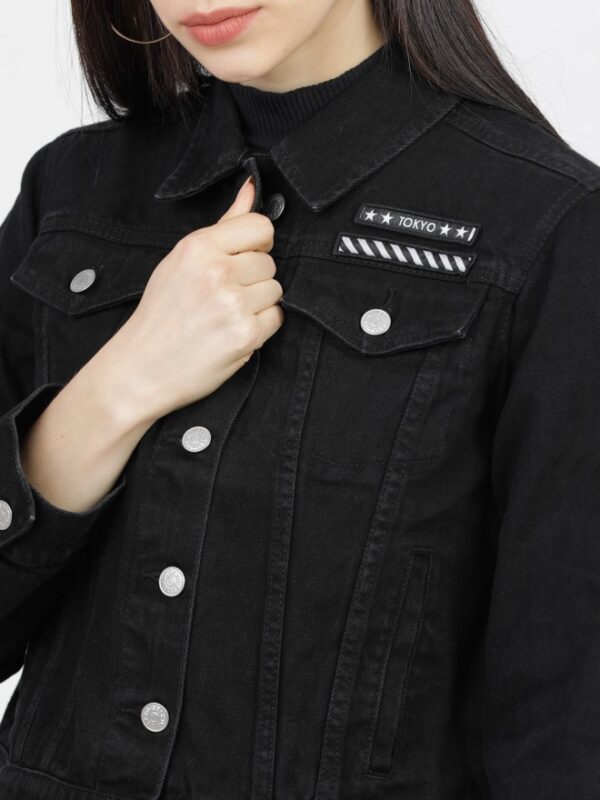 Tokyo Talkies Women Black Denim Jacket