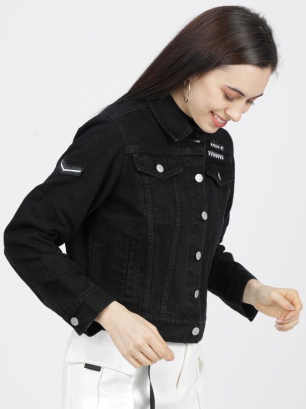 Tokyo Talkies Women Black Denim Jacket